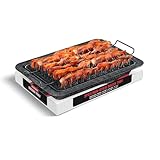 Bacon Tray - 2-Piece Set – Marble Coating - Durable, Non-Stick Cooking Tray for Bacon – Black Stone Tray and Carbon Steel Rack