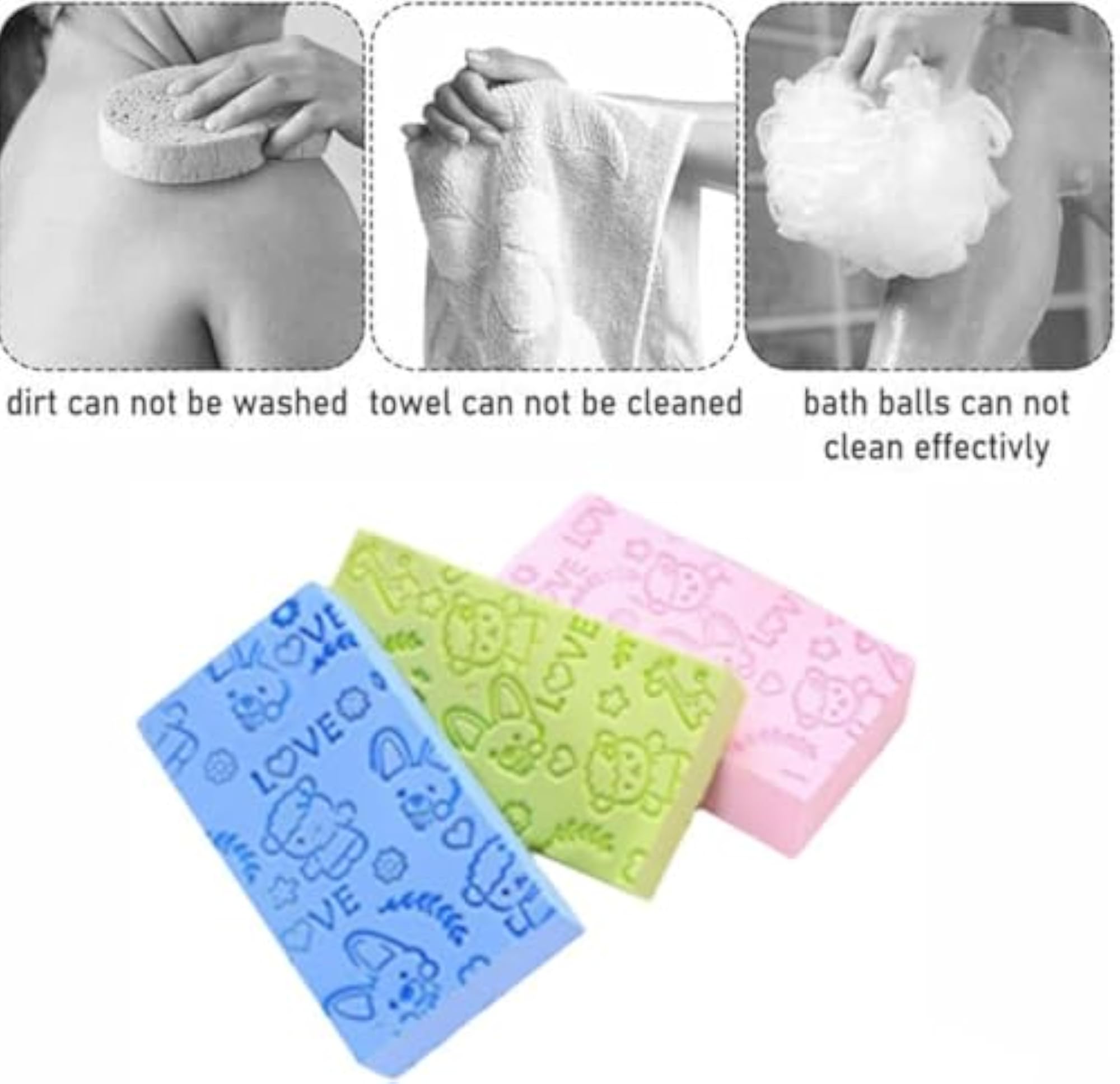 Japanese Bath Scrubber Sponge for Shower, Dead Skin Remover
