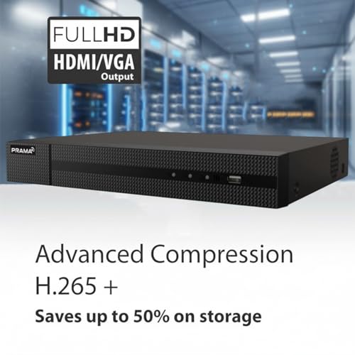 Image of PRAMA PT-NR2A04-Q1 4 Channel 8MP Network Video Recorder with H.265+ Compression, 1 SATA Interface Supporting HDD up to 6TB, 4K HDMI & VGA Dual Output, Gigabit Network.