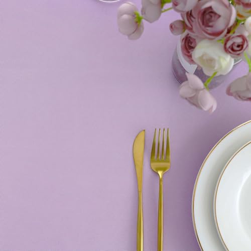 Image of FOLINS&HOME Lavender Rectangle Waterproof Tablecloth, 90 x 132 Inch
