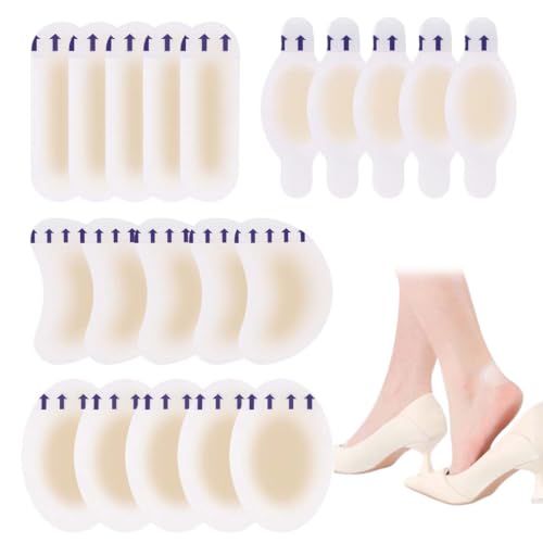 UIEXAY 20 Piezas Vendajes Para Ampollas En El Talón, Parche Para Ampollas Los Pies, Apósitos Para Ampollas Deportivas, Venda De Gel Adhesiva Impermeable Para Ampollas En Los Pies