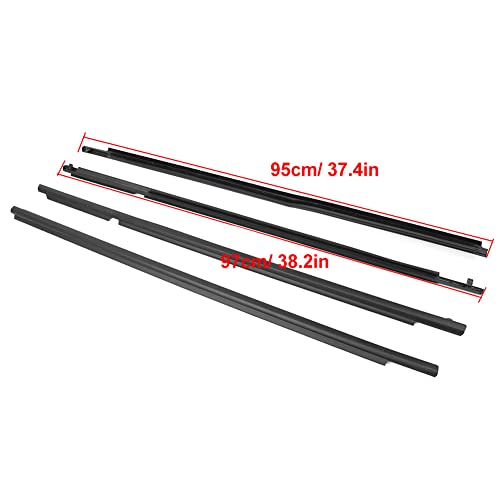 Newsmarts 4Pcs Weatherstrip Window Seal Car Window Moulding Trim Seal Belt For Toyota Corolla 2009 2010 2011 2012 (Black) #TOP6