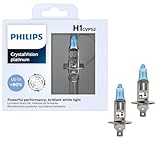 Philips Automotive Lighting H1 CrystalVision Platinum Superior Upgrade Automotive Replacement Bright White Headlight Bulb, Fits Select High Beam, Low Beam, Fog Positions (2 Pack)