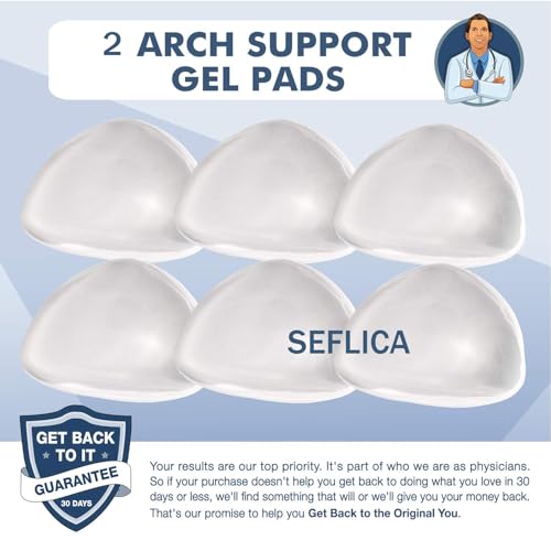 Image of 1 Pairs Arch Support Insoles Fits For Flat Feet & Plantar Fasciitis Orthotic Arch Pads For Women & Men, One Size Fits All|Peel & Stick Foot Arch Support Gel Pads - 2 Pieces