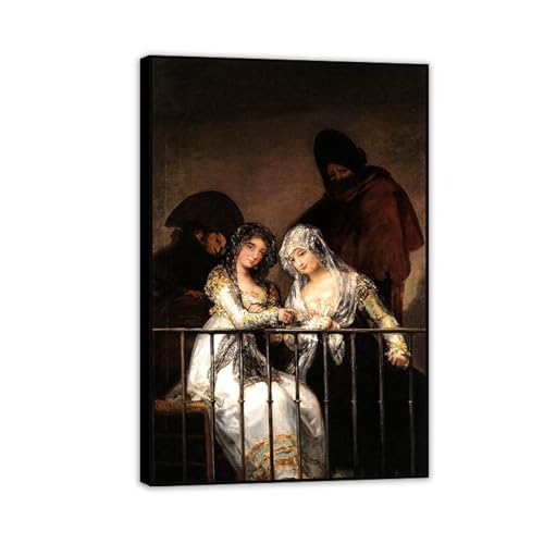 Tableau sur toile de Francisco de Goya, poster déco murale maison et bureau 30x20cm encadré