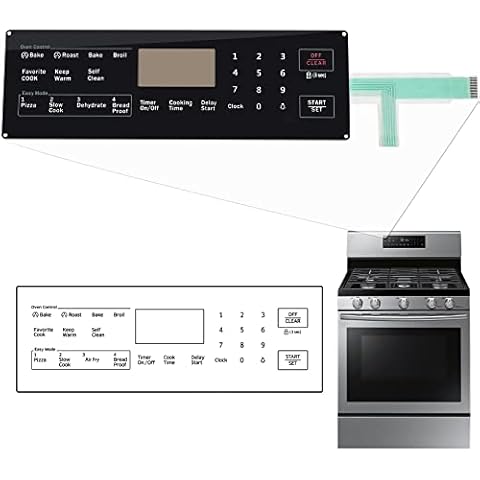 yourour DG34-00027B Membrane Switch Touchpad Replacement Compatible with Samsung Range Oven NX58H5600SS, NX58J5600SG, NX58F5700WS, NX58M5600SB. Cover