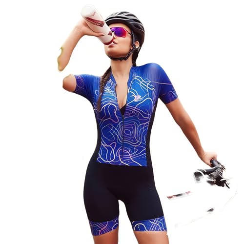 Maillot de cyclisme femme avec short de VTT rembourré anti-irritation pour longues distances