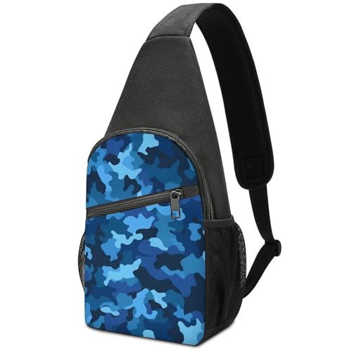 Sac de poitrine bleu pour homme et femme en tissu Oxford