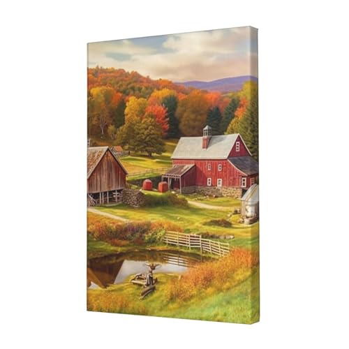 Toile de ferme de campagne 30x45 cm de style rustique pour salon