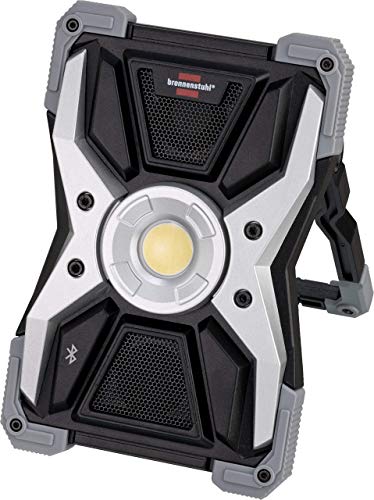 Brennenstuhl Rufus Foco LED a batería Recargable de 30 W con Altavoces Bluetooth (3000 LM, luz de Trabajo Profesional, lámpara portátil, Regulable, Altavoz de Obras, Carcasa Resistente, IP65)