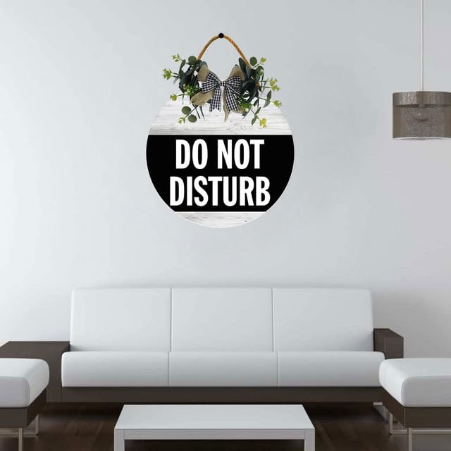 Uptell Letrero de madera rústica de 12 pulgadas con texto en inglés "Do Not Disturb", letrero elegante de no solicitar para puerta delantera, hogar, puerta de despedida