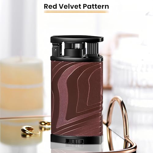 Encendedor de butano dual, llama ajustable, rojo miniatura 7