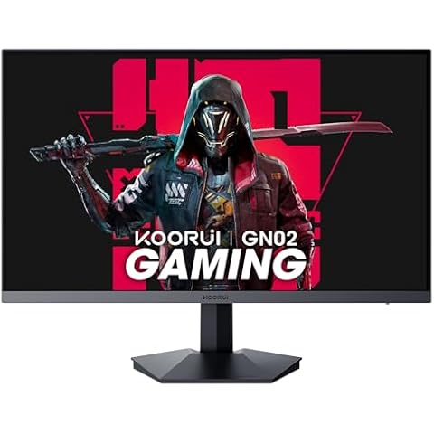 KOORUI 27 Inch Gaming Monitor 240hz, 1ms, FHD 1920x1080, 90% DCI-P3, 100% sRGB Color Gamut, Adaptive Sync Compatible, HDMI, DisplayPort, Black, GN02 Cover