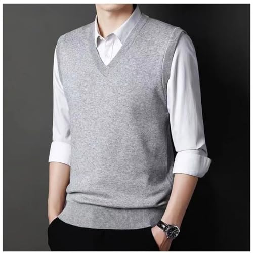 Men Warm Sweater Vest Business V-Neck Slim Bottoming Knitted Sleeveless Tops 5