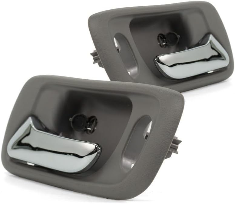 KarParts360 for Honda Accord 1998 99 00 01 2002 Interior Door Handle Driver and Passenger Side Pair Front | w/Door Lock Hole | All Submodels | Gray Bezel w/Chrome Lever | HO1352102, HO1353102