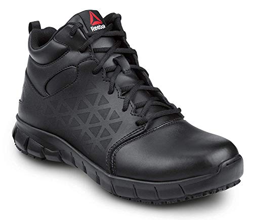 Reebok Work Sublite Cushion Work, Black, Men's, Mid-Athletic Style Slip Resistant Soft Toe Work Shoe (11.0 W)