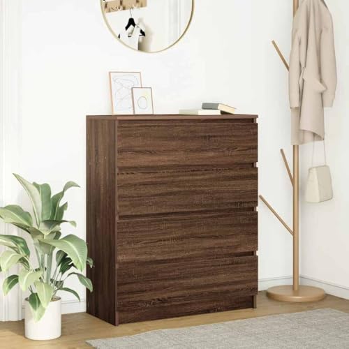 UJCHVHN Aparador de madera de roble marrón, 80 x 35 x 99 cm, gabinetes de madera de ingeniería y aparadores de almacenamiento