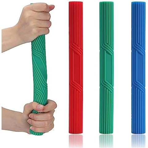 Flex Therapy Bar Strengthener (3 Pack), Tennis Elbow Physical Therapy Bar, Resistance Bar for Golfers Elbow, Tendonitis, Wrist, Forearms Pain Relief (RGB) Cover