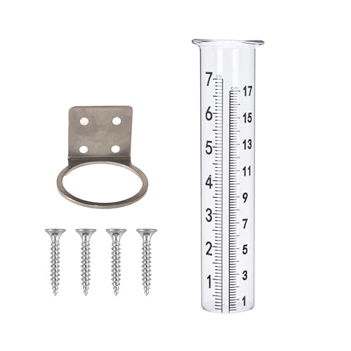 Mateda 7" Capacity Rain Gauge with Stainless Steel Mounting Rack