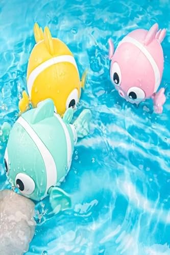 hyd 1 Adet Bebeklerin Banyo Arkadaşı Suda Yüzen Oyuncak Kurmalı Balık Deniz Canlıları Çok Renkli - Görsel 4