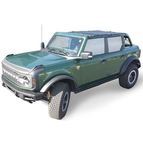 Sierra Offroad Bimini Sunshade Top for 2021 to 2025 Ford Bronco - Black, Vinyl - 4 Door Sun Shade...