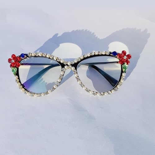 Image of laureles Fashion Rhinestone Blue Light Blocking Reading Glasses Women Computer Diamonds Readers Female