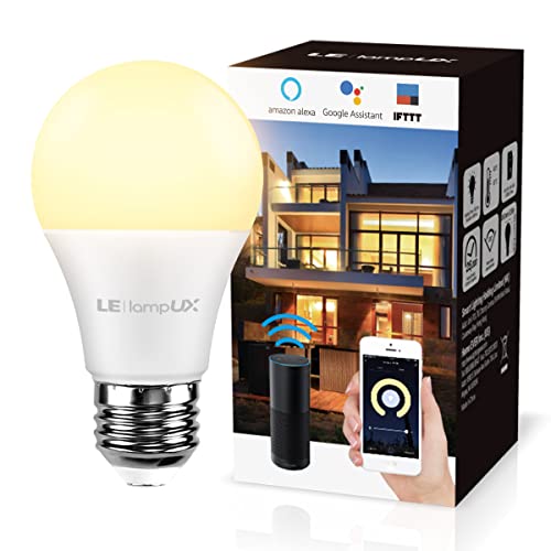 Lepro LampUX Ampoule LED E27 Connectee 9W (Equivalent de 60W), E27 LED WiFi Intelligente Blanc Chaud 2700K Dimmable 806LM Compatible avec Alexa, Echo et Google Home, Pas de Hub Requis Cover