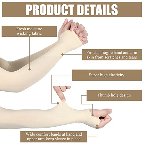 Eurzom 8 Pairs Elderly Skin Protector Sleeves Thin Skin Arm Sleeve Bruise Protective From Abrasions Tear Sun Exposure Compression Bruising Arm Protection Sleeve For Men Women #TOP4