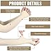 Eurzom 8 Pairs Elderly Skin Protector Sleeves Thin Skin Arm Sleeve Bruise Protective from Abrasions Tear Sun Exposure(Nude Color, White)
