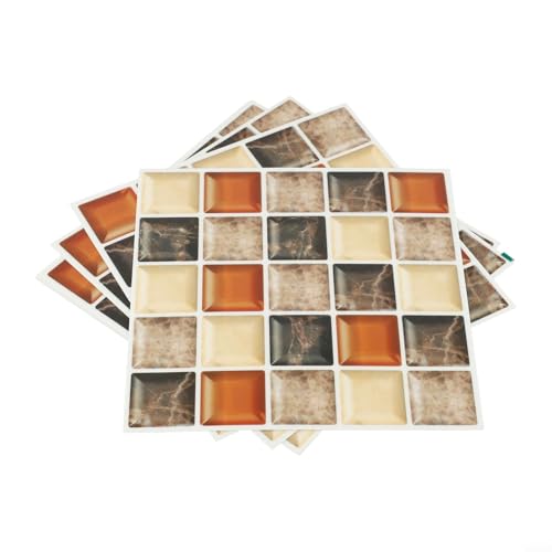 Jotekonoby 20 CM 6PCS Imitazione Piastrella Adesivo Murale Imitazione Marmo Mosaico