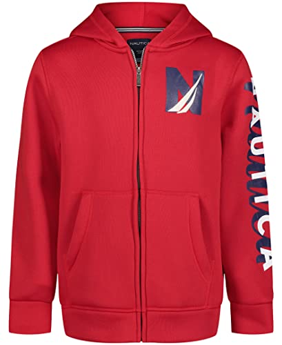 Image of Nautica Boys' Long Sleeve Fleece Full Zip Hoodie, Comfortable, Relaxed Fit