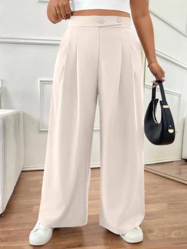 Image of GRECIILOOKS Trousers for Woman | Womens High Rise High Waist Flared Korean Style | Formal Pant for Women Office Wear| Track Pants for Womans Elegant for College & Events (Available in Plus Size)