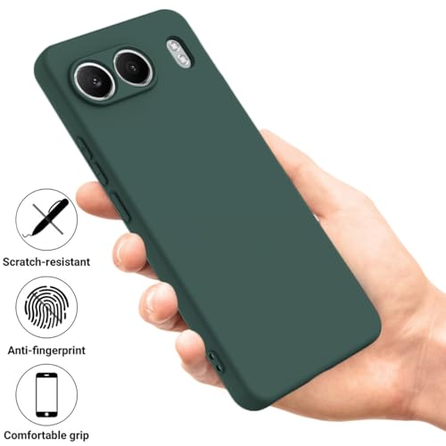 Image of DIZORO Microfiber Candy Compatible for Oneplus Nord 4 5G Smooth Touch Cushion Liquid Soft Silicone Gel Rubber Phone Cases Non-Slip Full Body Protective Shockproof Back Cover - Forest Green