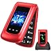uleway T380D Telephone Portable Senior 4G, Téléphone à Clapet Débloqué avec Grandes Touches, Double Écran 2,4"+1,77",Caméra,HD Voice,SOS,Socle Chargeur Inclus