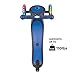 Globber V2 3-Wheel Kids Kick Scooter with LED Light Up Wheels and Adjustable Height and Comfortable Grips for Boys and Girls, Dark Blue