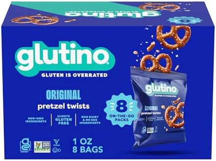 Glutino Gluten Free Pretzel Twists, Gluten Free Snacks, 1 oz. 8-Count (Packaging May Vary)