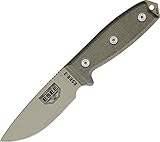 ESEE Unisex – Erwachsene Outdoormesser | Klingenlänge: 9.52 cm-Griff: Micarta-Model 3 Desert Tan Blade, Mehrfarbig, normal