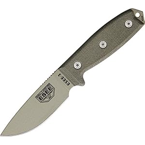 ESEE Unisex – Adult Outdoor Knife | Blade Length: 9.52 cm Handle: Micarta Model 3 Desert Tan Blade, Multi-Colour, Normal
