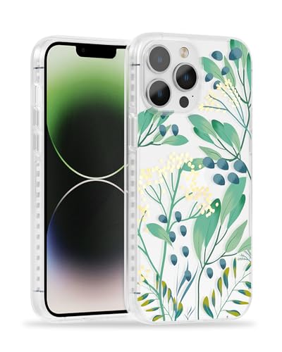 Coque iPhone 13 Pro transparente à motif floral champêtre de marque Scorpify