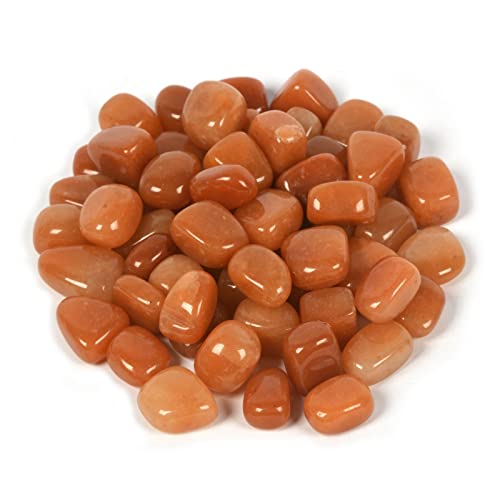 Justinstones 100 Grams Small Orange Aventurine Tumbled Stone Specimen Collection Pocket Worry Healing Crystal Home Decorations
