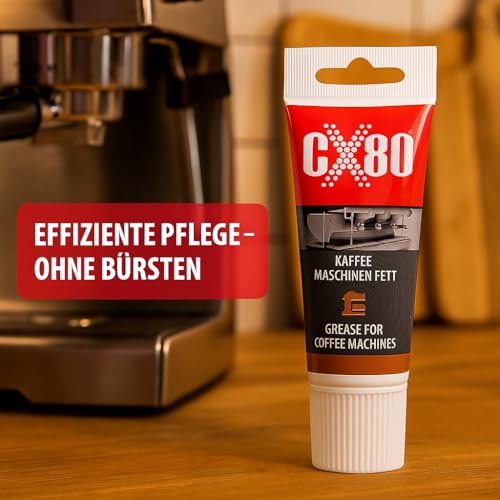 CX80 Kaffeemaschinen Fett | Silikonfett für Brühgruppen, Dichtung, O-Ring für lange Maschinenlebensdauer | Grease farblos, lebensmittelecht, wasser- und temperaturbeständig | 40 g Schmierfett Tube