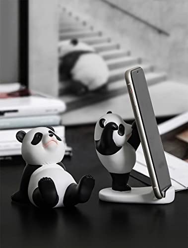 Image of Phone Stand Desk Accessories Resin Panda Figurines Home Decor Decorative Tabletop Ornaments Cute Phone Holder