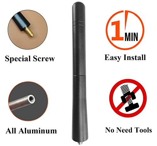 4.7 Inch Short Aluminum Radio Antenna For Dodge Grand Caravan (2008-2018), Dodge Durango (1998-2010), Dodge Dakota (1998-2010), Dodge Caliber (2007-2015) #TOP1