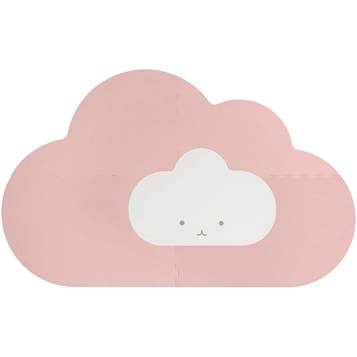 Quut - Alformbra de juegos bebe - Forma Nube - Alfombra Puzzle Infantil para bebés de Foam (EVA), Suelo Extra Acolchado para niños, Color Rosa y beige