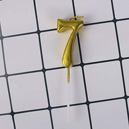 1 unids/5 piezas/10 piezas oro 0-9 números vela para fiesta de cumpleaños feliz boda decoración decoración suministros seguros AQ015 sin humo (7,10 piezas)