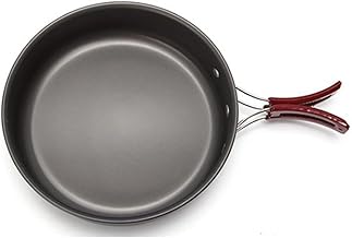 Jotekonoby Outdoor Camping Bratpfanne, 20 cm, antihaftbeschichtetes Aluminium-Kochgeschirr mit klappbarem Griff, tragbare Pfanne zum Wandern, Picknick, Rucksackreisen
