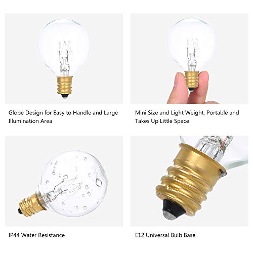 Domary AC230V G40 globo lâmpada incandescente de tungstênio 25 pack E12 base soquete titular IP44 re