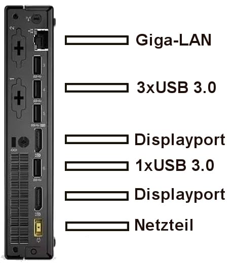 Lenovo ThinkCentre M910q Mini Desktop Computer PC, Intel Core i5-6500, 8 GB RAM, 256 GB SSD, tastiera US QWERTY WiFi, Bluetooth, Windows 11 Pro (ricondizionato Lenovo ThinkCentre M910q Mini Desktop Computer PC, Intel Core i5-6500, 8 GB RAM, 256 GB SSD, tastiera US QWERTY WiFi, Bluetooth, Windows 11 Pro (ricondizionato