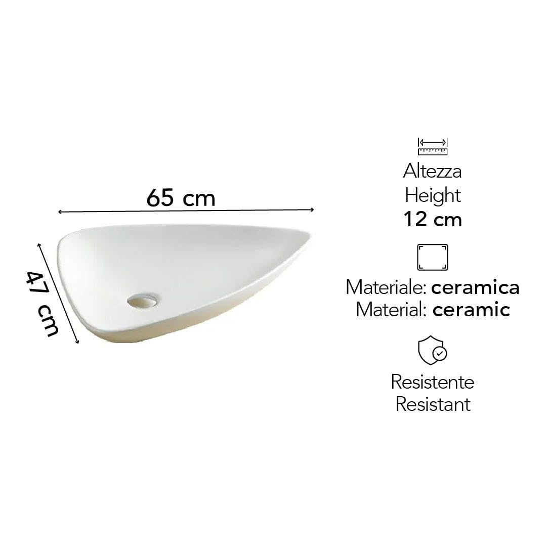 Kiamami Valentina - Lavabo Da Appoggio Forma A Goccia In Ceramica Design Moderno
