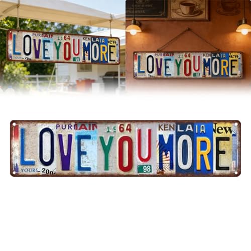 Love You More Wall Decor 18 * 6In Love You More Metal Sign | Vintage Retro Wall Decor for Above Door Home Street Decoration (1pcs)
